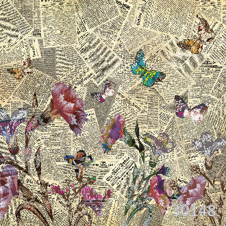 Газеты с цветами и с бабочками