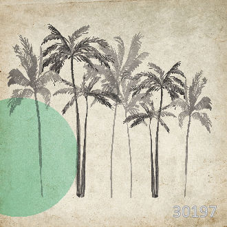 Серые пальмы и зеленое солнце