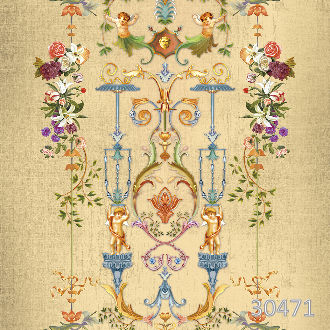 Узор с ангелочками и виноградом